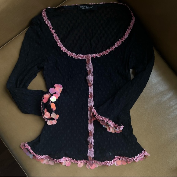 Rare Vintage Betsey Johnson Top 1990s 90s y2k 00s xsmall xs petite - Picture 7 of 7